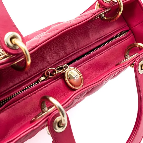 Túi Xách Nữ Christian Dior Medium Lady Màu Hồng Đậm