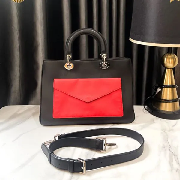 Túi Xách Nữ Dior Black Large Calfskin Lady Pocket Màu Đen Trắng - Túi xách - Vua Hàng Hiệu