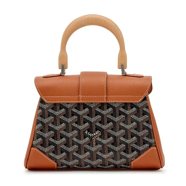Túi Xách Nữ Goyard Saigon Top Handle Bag Mini Màu Nâu