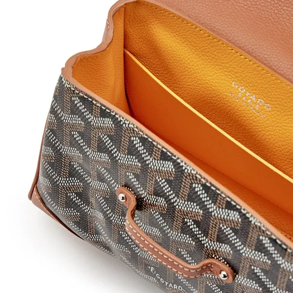 Túi Xách Nữ Goyard Saigon Top Handle Bag Mini Màu Nâu