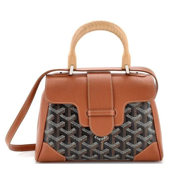 Túi Xách Nữ Goyard Saigon Top Handle Bag Mini Màu Nâu
