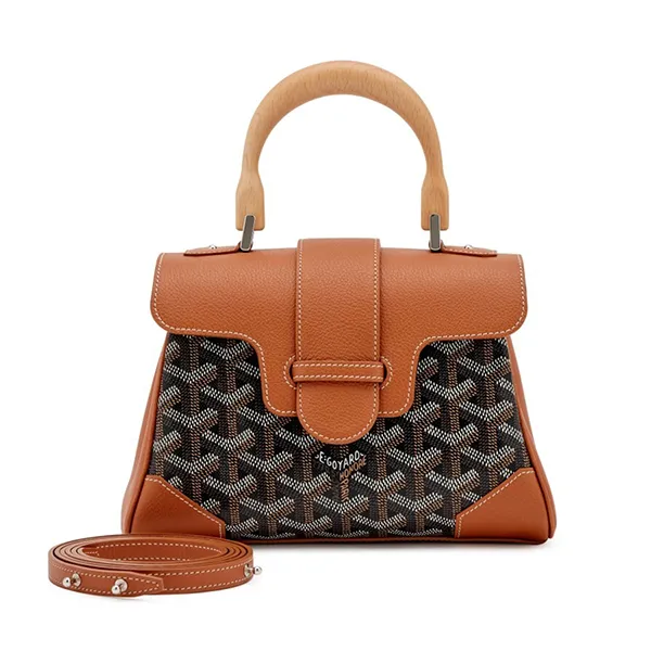 Túi Xách Nữ Goyard Saigon Top Handle Bag Mini Màu Nâu