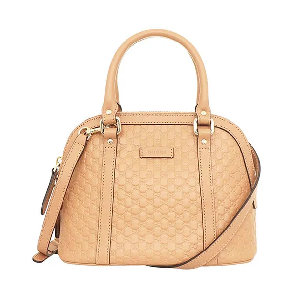 Túi Xách Nữ Gucci Micro Guccissima Small Dome Satchel Beige Màu Be