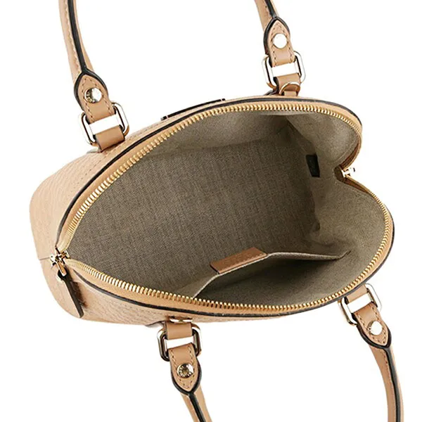 Túi Xách Nữ Gucci Micro Guccissima Small Dome Satchel Beige Màu Be
