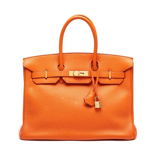 Túi Xách Nữ Hermès Orange Birkin In Taurillon Clemence Leather With Gold Hardware Màu Cam