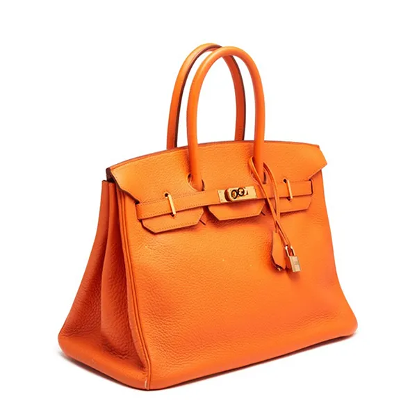 Túi Xách Nữ Hermès Orange Birkin In Taurillon Clemence Leather With Gold Hardware Màu Cam