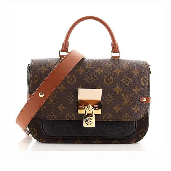 Túi Xách Nữ Louis Vuitton LV Brown/Black Monogram Canvas And Leather Vaugirard Bag Màu Nâu Đen