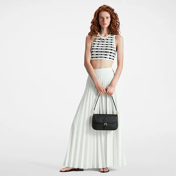 Túi Xách Nữ Louis Vuitton LV Diane Monogram Empreinte M46386 Màu Đen