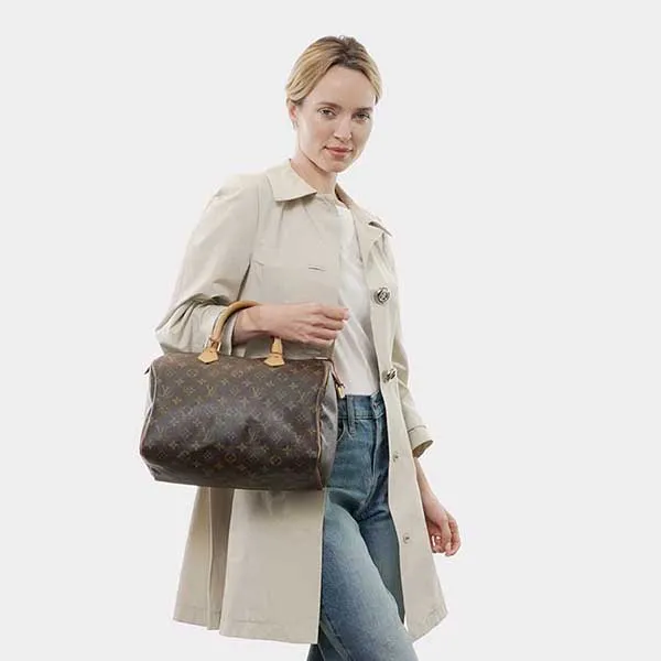 Túi Xách Nữ Louis Vuitton LV Speedy Handbag Damier 30 Màu Nâu Đen - Túi xách - Vua Hàng Hiệu