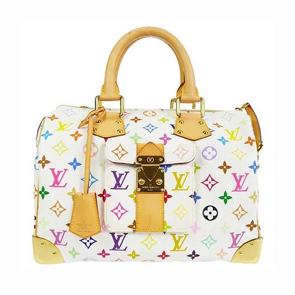 Túi Xách Nữ Louis Vuitton LV White Monogram Multicolor Speedy 30 Handbag M92643 Màu Trắng Họa Tiết - Túi xách - Vua Hàng Hiệu