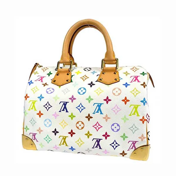 Túi Xách Nữ Louis Vuitton LV White Monogram Multicolor Speedy 30 Handbag M92643 Màu Trắng Họa Tiết - Túi xách - Vua Hàng Hiệu