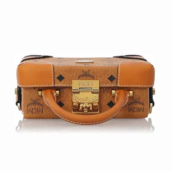 Túi Xách Nữ MCM Cognac Soft Berlin Visetos Small Crossbody Bag Màu Nâu