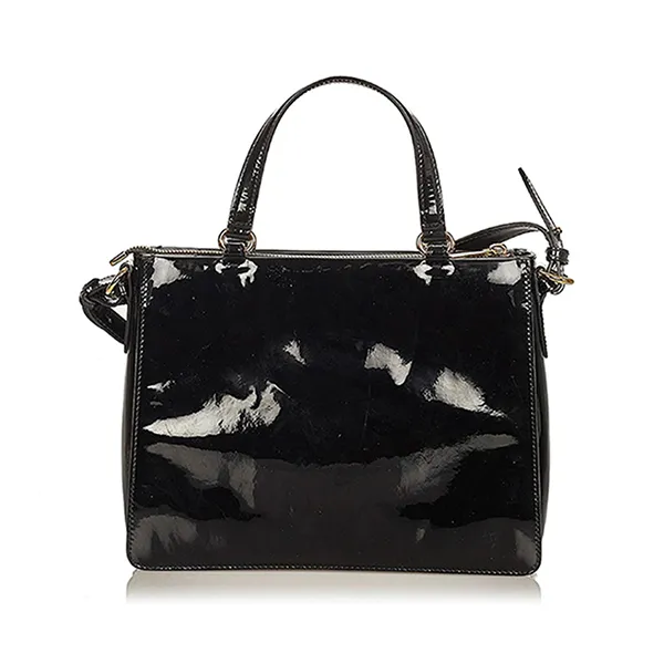 Túi Xách Nữ Salvatore Ferragamo Black Patent Leather Satchel Màu Đen - Túi xách - Vua Hàng Hiệu