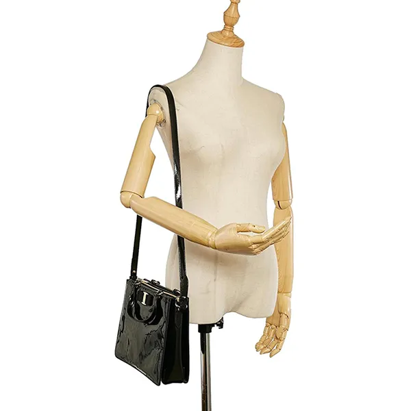 Túi Xách Nữ Salvatore Ferragamo Black Patent Leather Satchel Màu Đen - Túi xách - Vua Hàng Hiệu