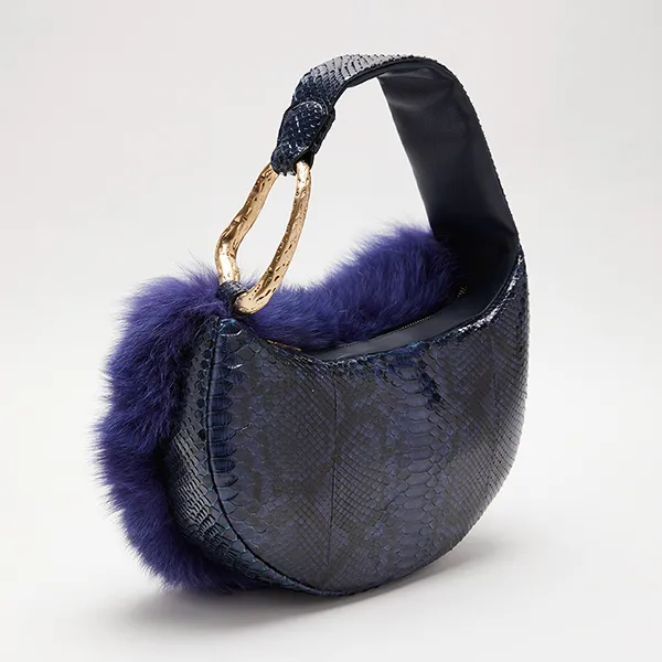 Túi Xách Tay Nữ Biagini Baloon Vicky Dark Blue Màu Xanh Blue