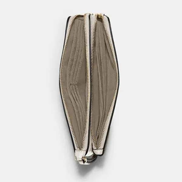 Ví Nữ Coach Double Zip Wallet In Signature Canvas C5576 Màu Nâu Khaki - Túi xách - Vua Hàng Hiệu