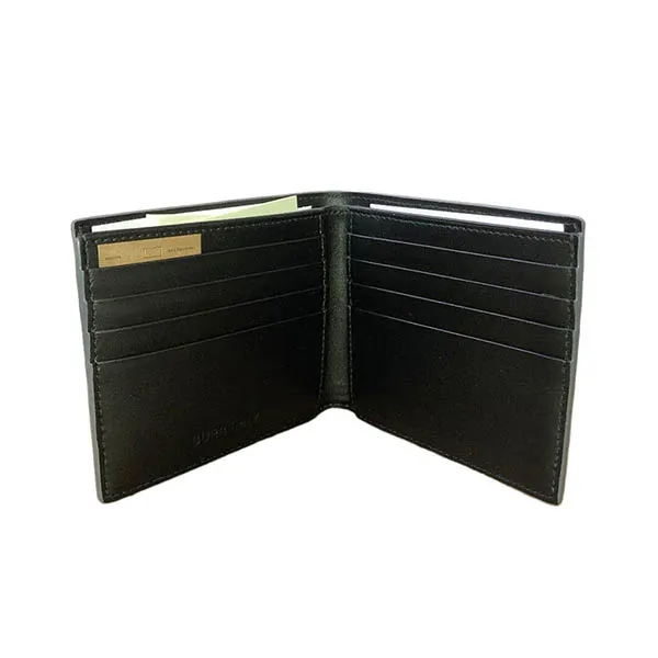 Ví Nam Burberry Vintage Check Bifold Wallet Màu Ghi Xám (Logo Kim Loại Màu Đen)