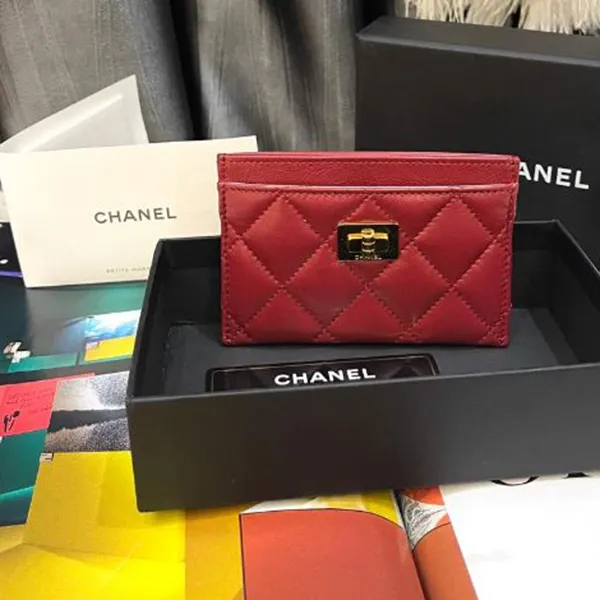 Ví Nữ Chanel Classic Card Holder Business Màu Đỏ