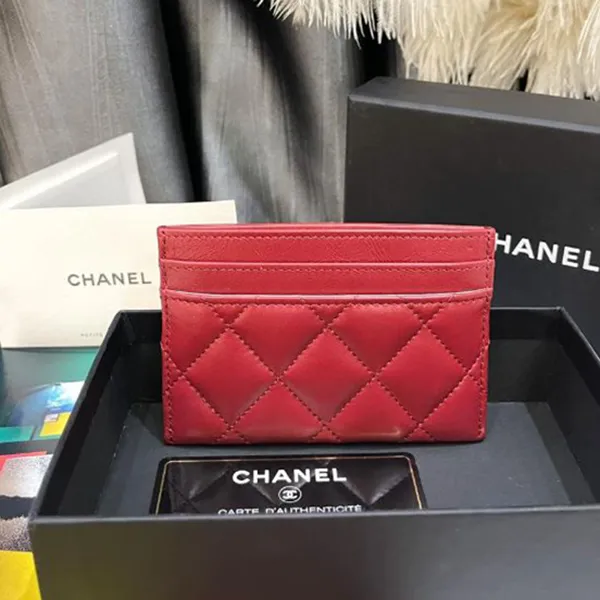 Ví Nữ Chanel Classic Card Holder Business Màu Đỏ