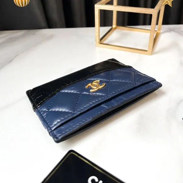 Ví Nữ Chanel Quilted Calfskin Gabrielle Card Holder Màu Xanh Đen - Túi xách - Vua Hàng Hiệu