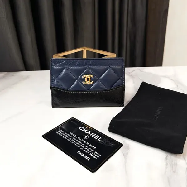 Ví Nữ Chanel Quilted Calfskin Gabrielle Card Holder Màu Xanh Đen - Túi xách - Vua Hàng Hiệu