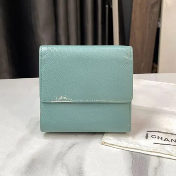 Ví Nữ Chanel Wallet Purse Coco Button Blue Màu Xanh - Túi xách - Vua Hàng Hiệu