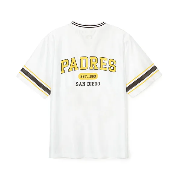 Áo Bóng Đá MLB Tshirt Varsity Number V Overfit San Diego Padres 3ATSV1143-13WHS Màu Trắng