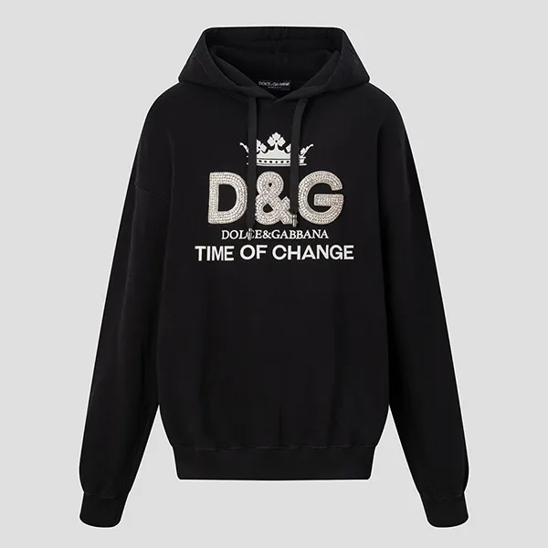Áo Hoodie Nam Dolce & Gabbana D&G Black With Logo DG embroidered G9ML8Z G7QIL N0000 Màu Đen