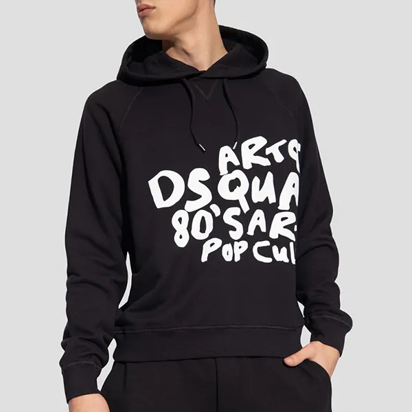 Áo Hoodie Nam Dsquared2 Black With D2 Pop 80's Logo Printed S74GU0775 S25551 900 Màu Đen - Thời trang - Vua Hàng Hiệu