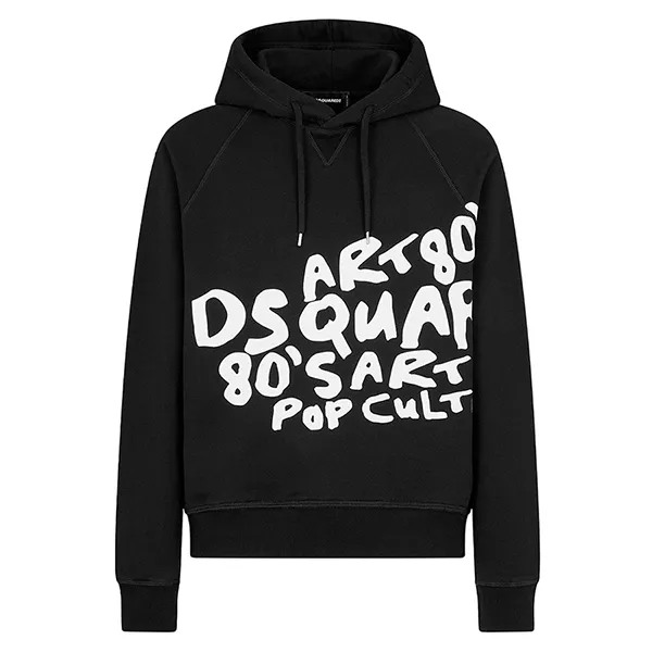 Áo Hoodie Nam Dsquared2 Black With D2 Pop 80's Logo Printed S74GU0775 S25551 900 Màu Đen - Thời trang - Vua Hàng Hiệu