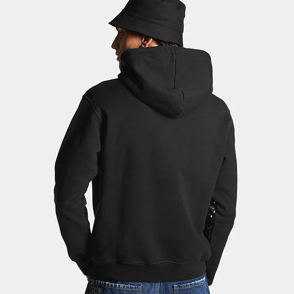 Áo Hoodie Nam Dsquared2 Black With ICON SPLASH Logo Printed S79GU0115 S25516 900 Màu Đen Size S