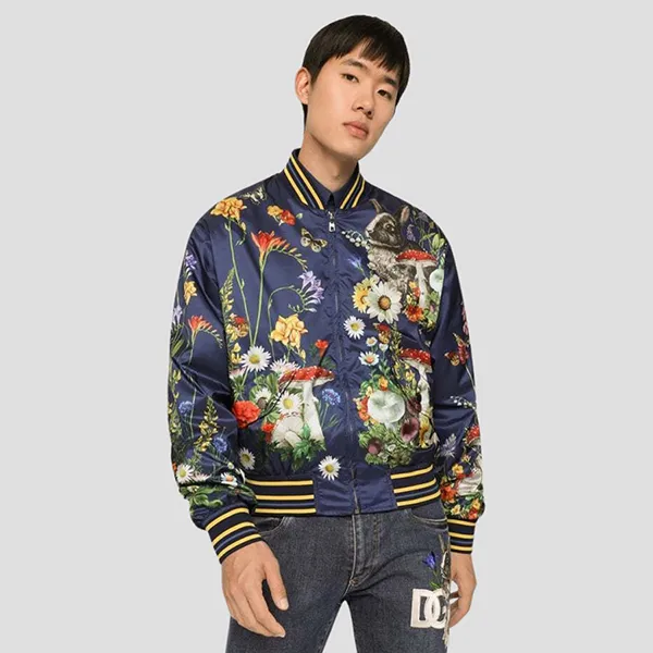 Áo Khoác Nam Dolce & Gabbana D&G Bomber Navy Graphic Printed I9609M FPSHU HB4NF Phối Màu - Thời trang - Vua Hàng Hiệu