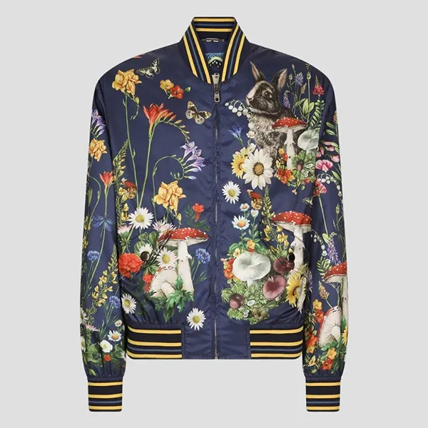 Áo Khoác Nam Dolce & Gabbana D&G Bomber Navy Graphic Printed I9609M FPSHU HB4NF Phối Màu - Thời trang - Vua Hàng Hiệu