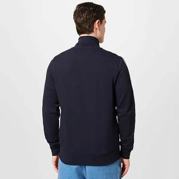 Áo Khoác Nam Tommy Hilfiger Logo-Print Cotton Bomber Jacket Màu Xanh Navy Size S