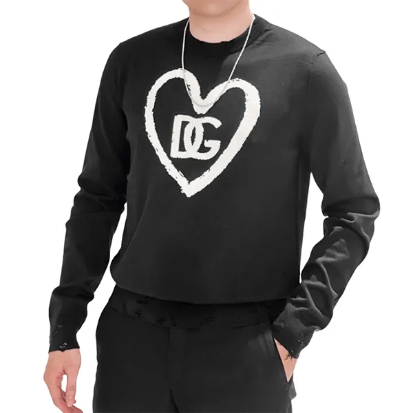 Áo Len Nam Dolce & Gabbana D&G Black With Logo Printed GXM36T JEMP6 S9000 Màu Đen - Thời trang - Vua Hàng Hiệu