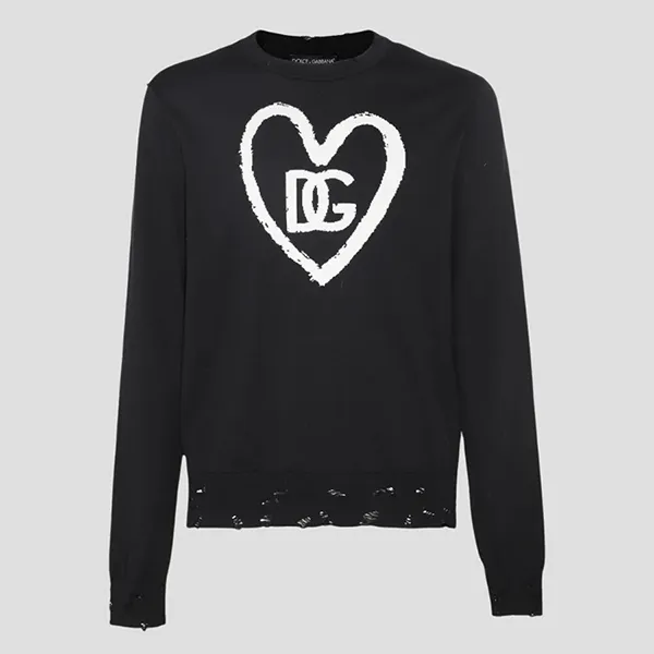 Áo Len Nam Dolce & Gabbana D&G Black With Logo Printed GXM36T JEMP6 S9000 Màu Đen - Thời trang - Vua Hàng Hiệu