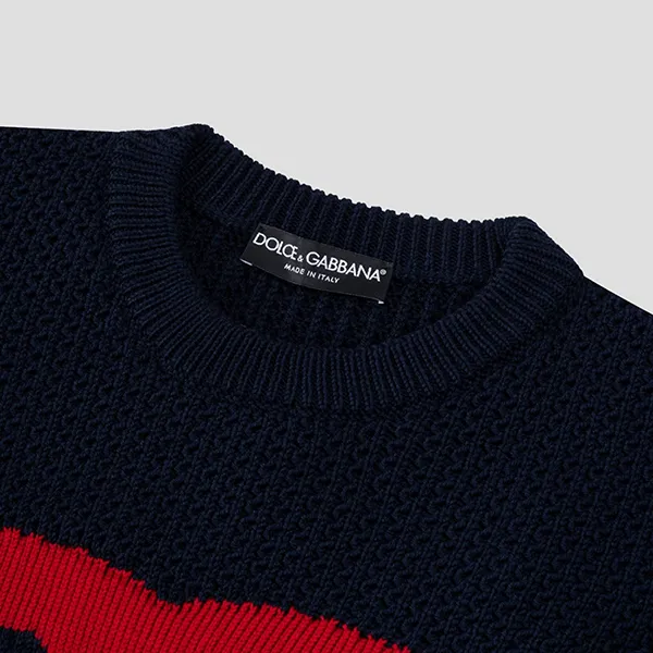 Áo Len Nam Dolce & Gabbana D&G With DG Logo Printed GXM96TJCVA5 S9000 Màu Xanh Navy - Thời trang - Vua Hàng Hiệu