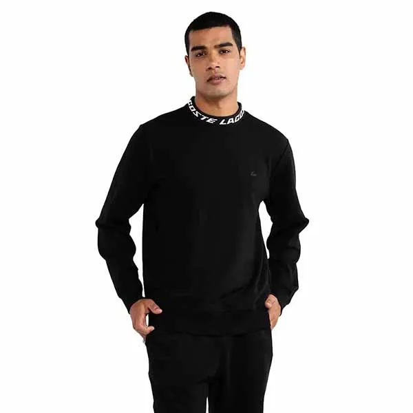 Áo Len Nam Lacoste Logo Collar Sweatshirt Màu Đen Size 4