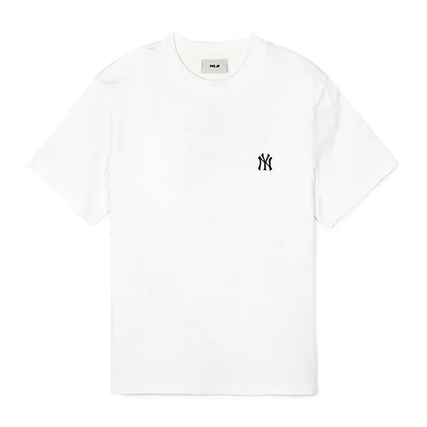 Áo Phông MLB Logo New York Yankees 3ATSB0243-50IVS Tshirt Màu Trắng Size L