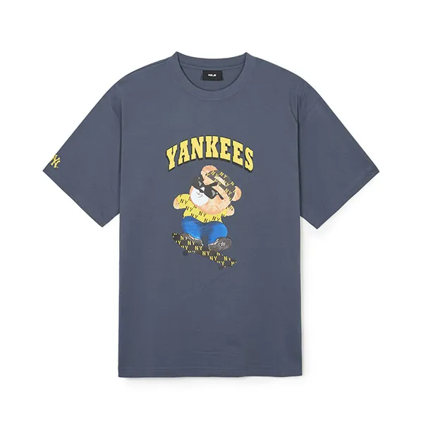 Áo Phông MLB Overfit Mega Bear New York Yankees 3ATSE0143-50GRD Tshirt Màu Xám Size M