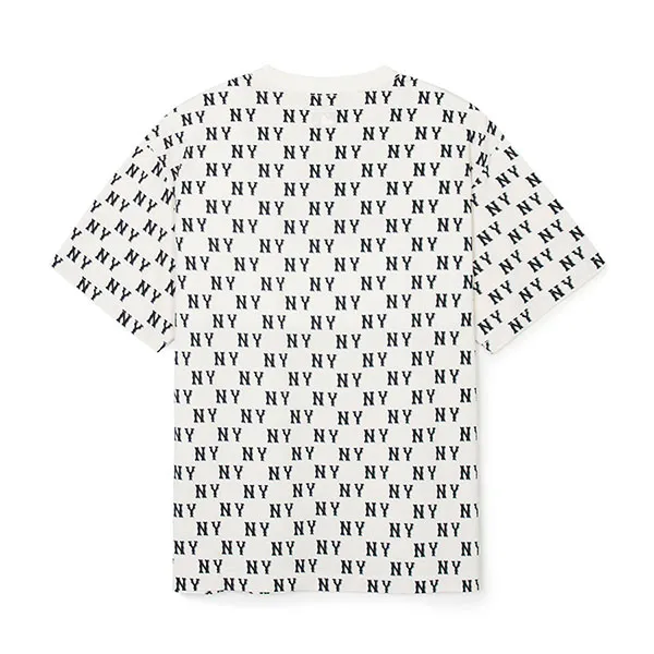 Áo Phông MLB Overfit New York Yankees 3ATSM0843-50CRS Tshirt Màu Kem Size M