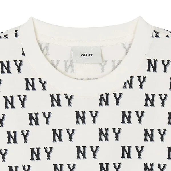 Áo Phông MLB Overfit New York Yankees 3ATSM0843-50CRS Tshirt Màu Kem Size M