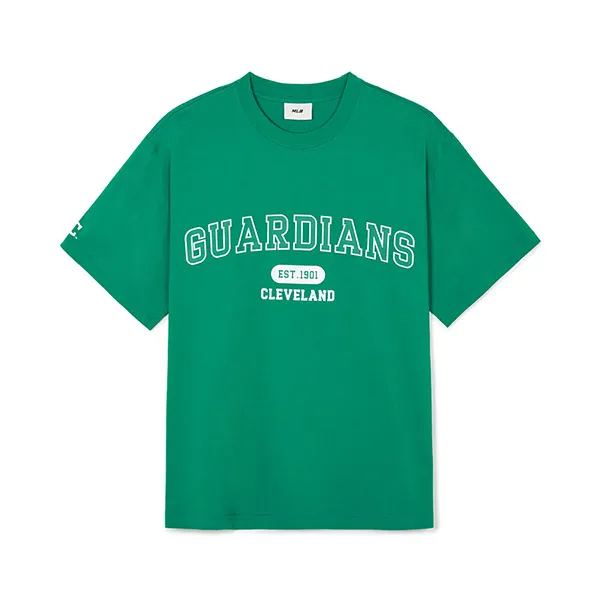 Áo Phông MLB Overfit Varsity Cleveland Guardians 3ATSV0243-45GNP Tshirt Màu Xanh Green