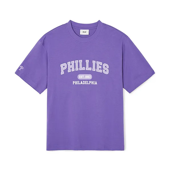 Áo Phông MLB Overfit Varsity Philadelphia Phillies 3ATSV0243-10VOS Tshirt Màu Tím Size S