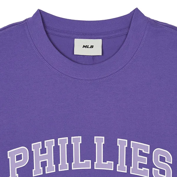 Áo Phông MLB Overfit Varsity Philadelphia Phillies 3ATSV0243-10VOS Tshirt Màu Tím Size S