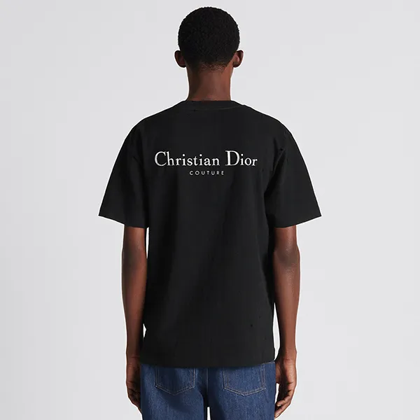 Áo Phông Nam Dior Black With Logo Printed Tshirt 343J636A0849_C980 Màu Đen