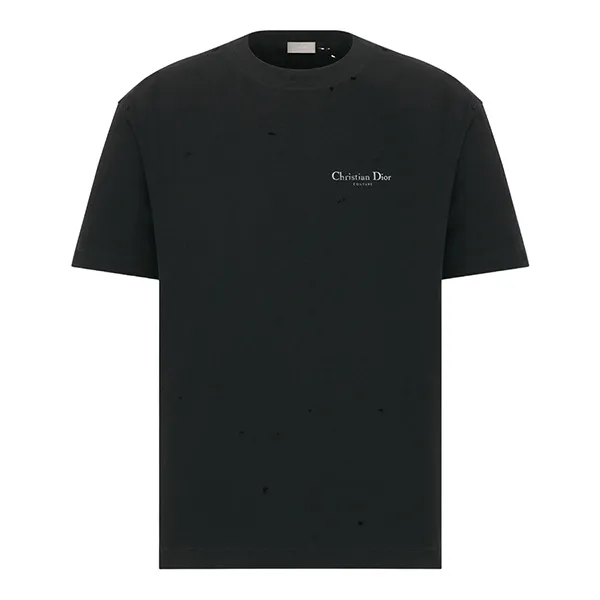 Áo Phông Nam Dior Black With Logo Printed Tshirt 343J636A0849_C980 Màu Đen