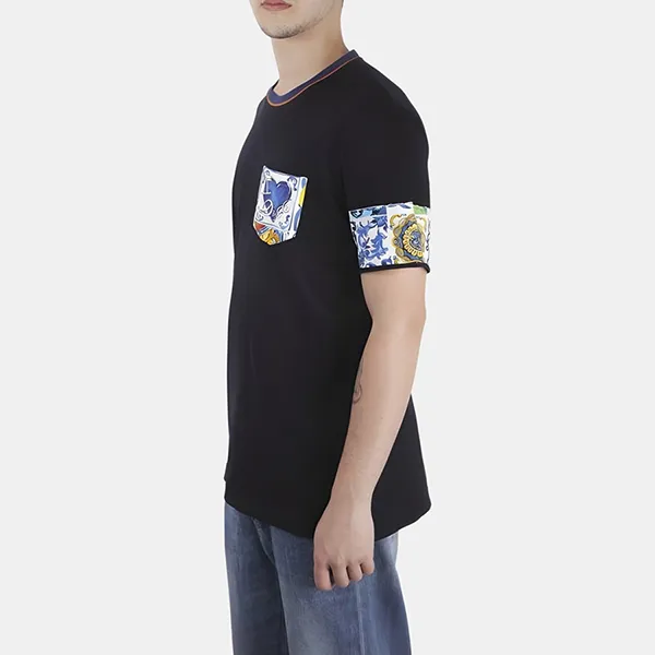 Áo Phông Nam Dolce & Gabbana D&G T-Shirt Họa Tiết G8JD0T G7OLW Màu Đen Size 44