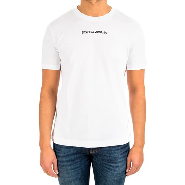 Áo Phông Nam Dolce & Gabbana D&G White With Logo Printed Tshirt G8JM4Z FU7EQ W0800 Màu Trắng Size 46