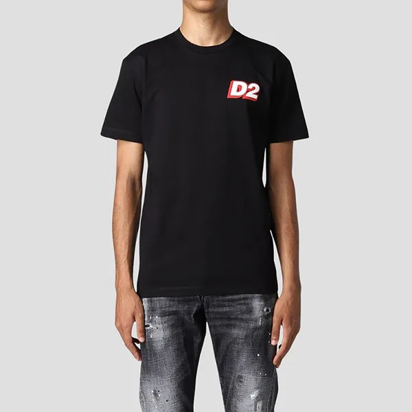 Áo Phông Nam Dsquared2 Black With Logo Printed Tshirt S74GD1032 S23009 900 Màu Đen Size XS - Thời trang - Vua Hàng Hiệu